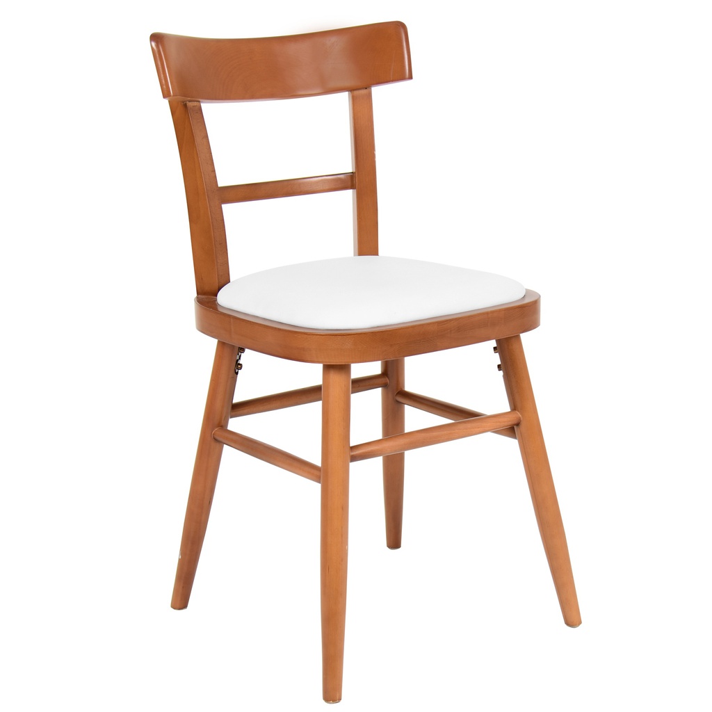 [1236460] Cafe Chair (WHITE Walnut/White)