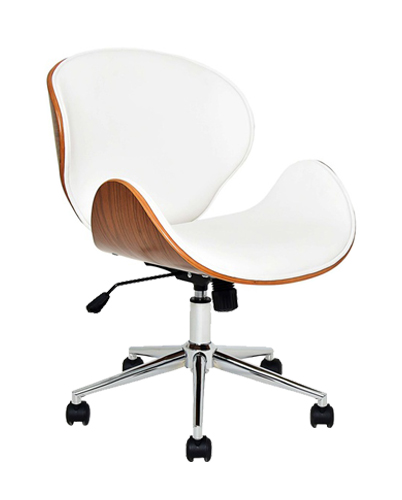 [1340532] Commercial Office Chair (WHITE Walnut/White)