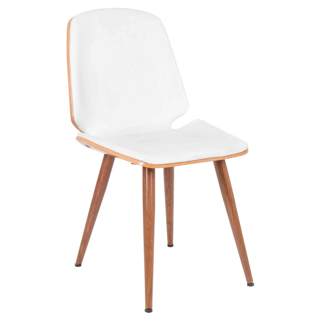[1341072] Dining Chair (WHITE Walnut/White)