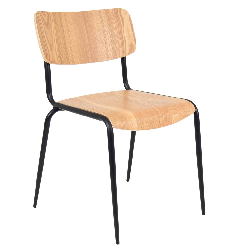 [1358735] Cafe Chair (BLACK Natural + Black)