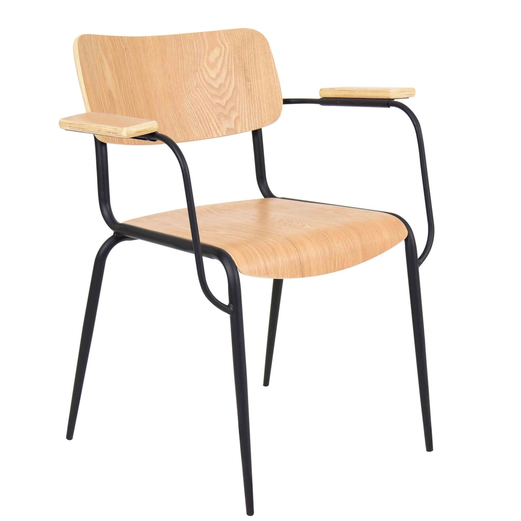 [1358773] Cafe Chair (BLACK Natural + Black)