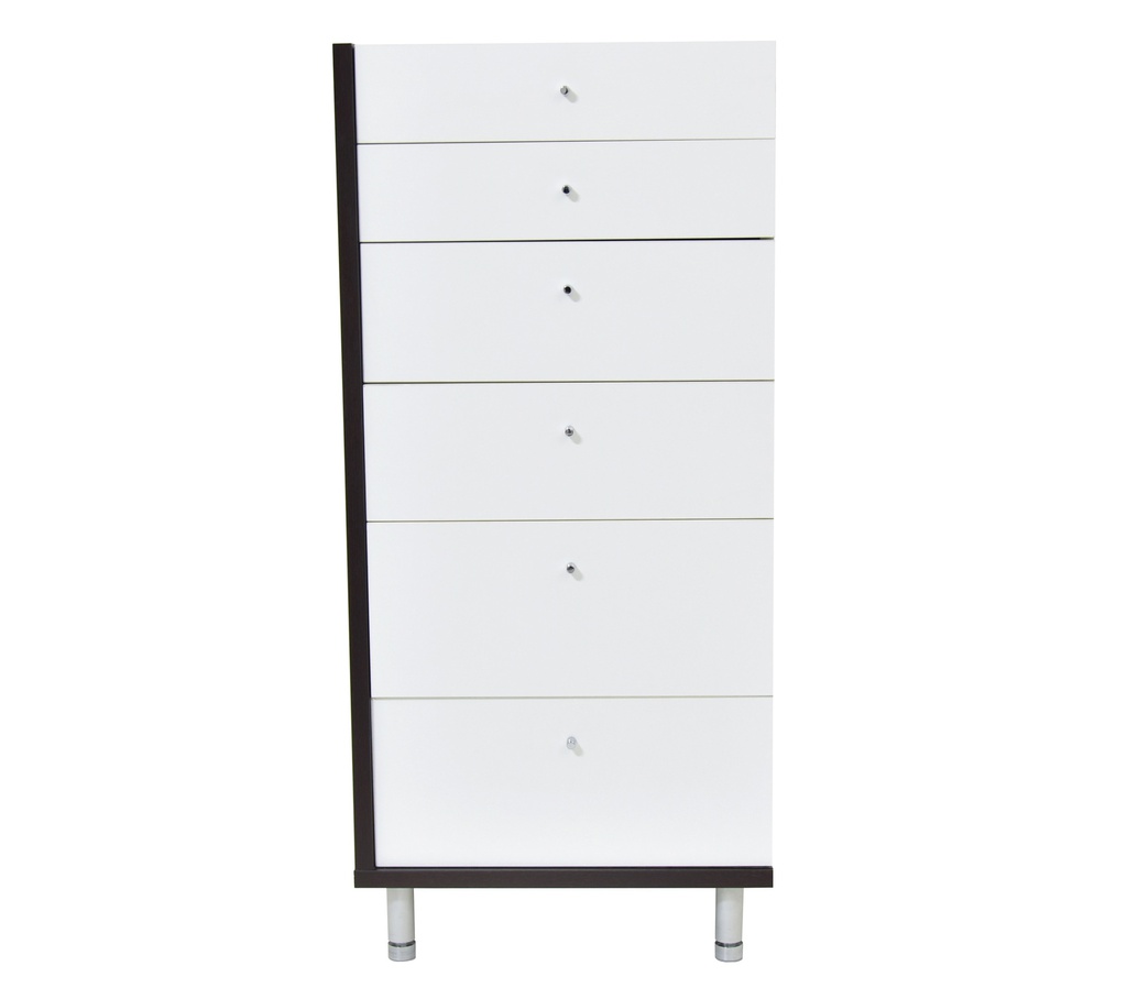[1019506] Chest Drawer (WHITE Walnut/White)