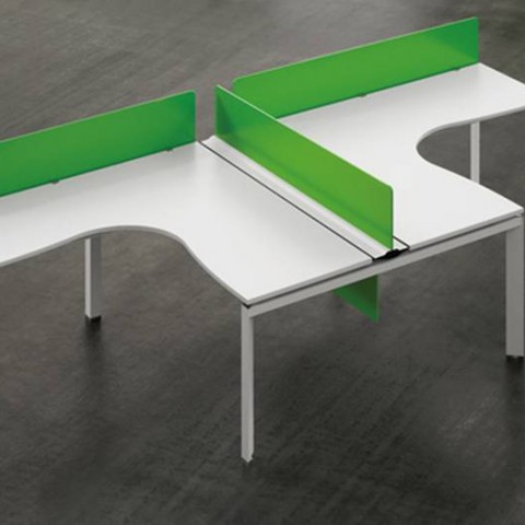 [1090253] 2 Seat Work Station (WHITE White Melamine)