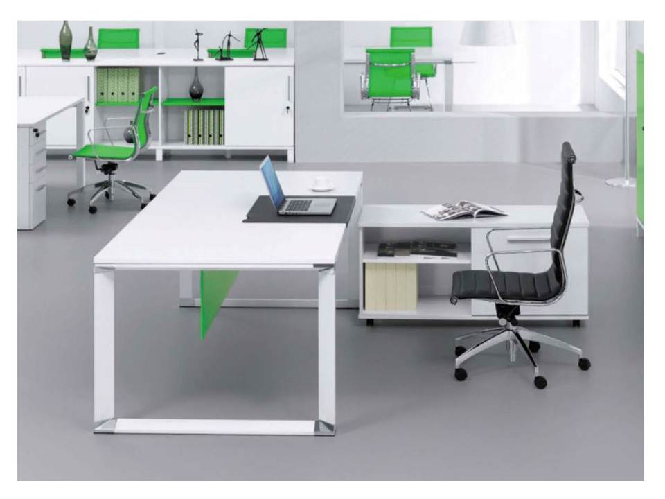 [1089141] Commercial Managers Table (WHITE White Lacquer - I03)