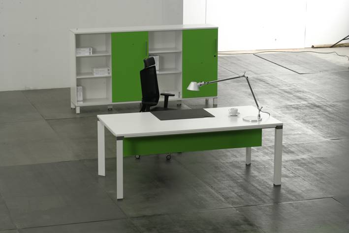 [1089028] Commercial Office Desk (WHITE White Melamine)