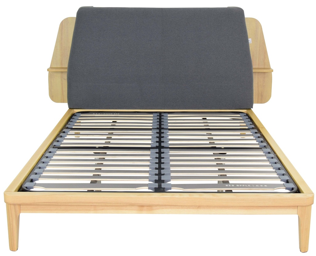 [1378337] Queen Bed Excl. Mattress (Wood and Grey)