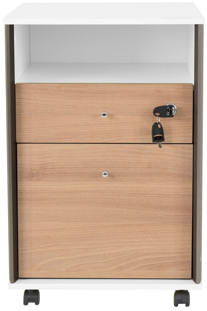[1376098] Mobile Pedestal (Wood and White)