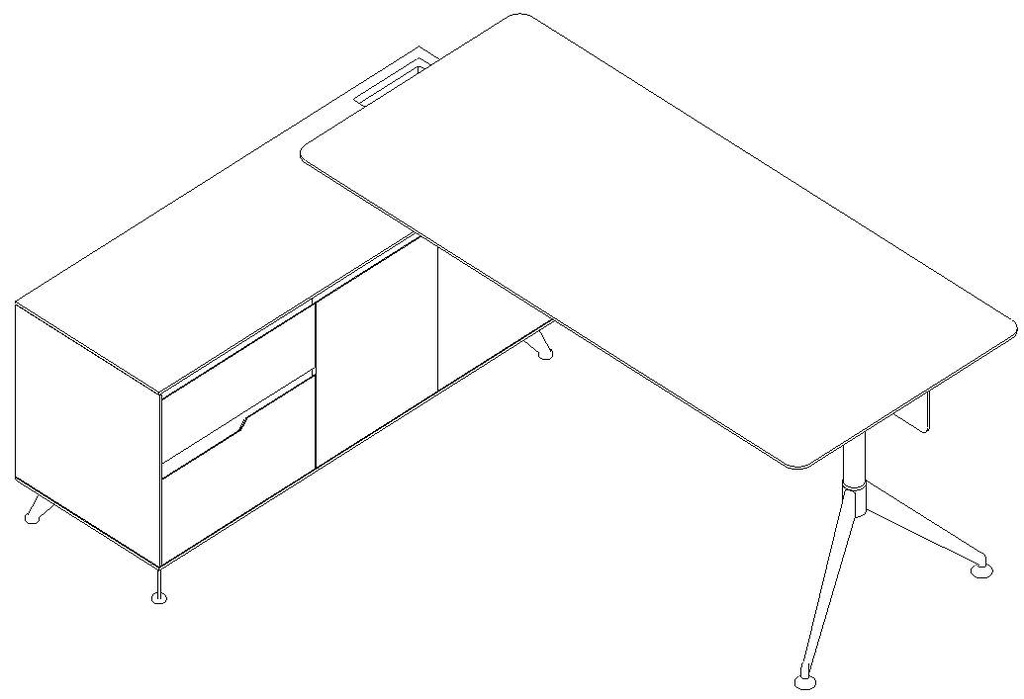 [1231755] Commercial Managers Table (BROWN W-13B Zeb+Bl Lq, 2150 X 1850 X 750)