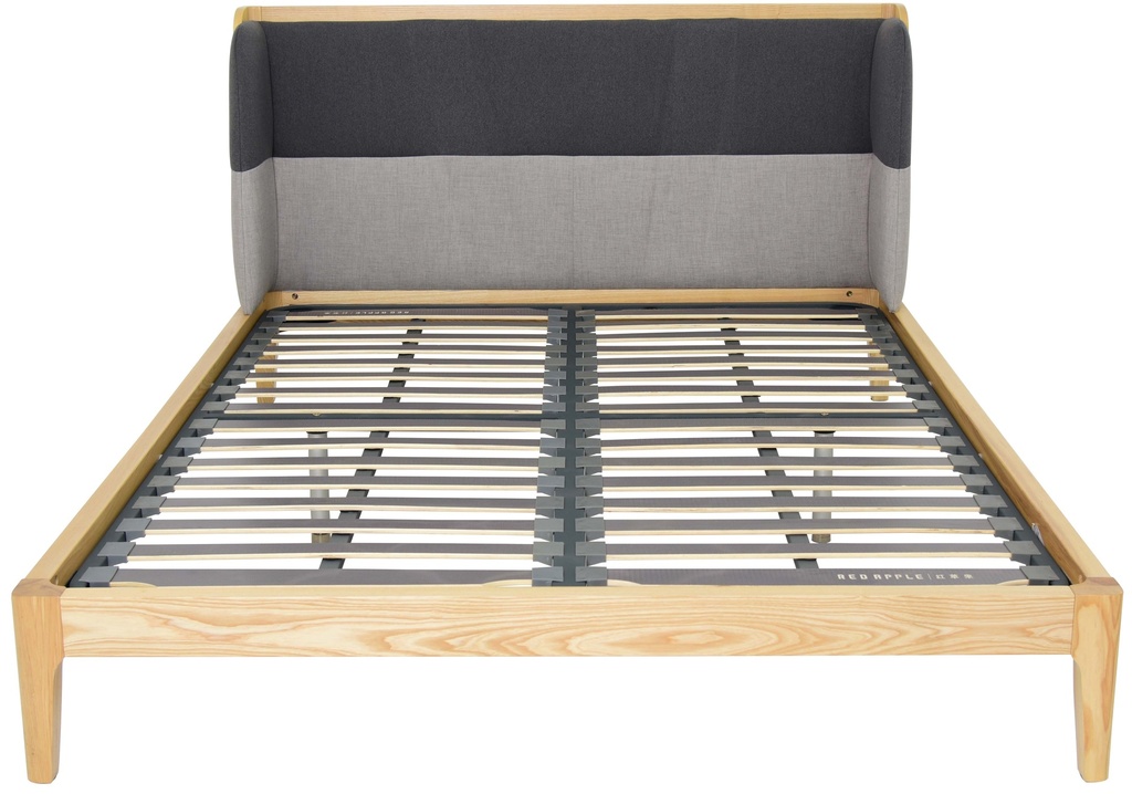 [1378689] Queen Bed Excl Mattress (Wood and Grey)