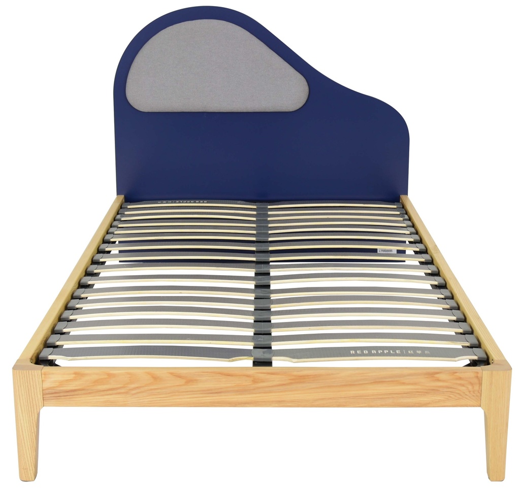 [1377903] Single Bed Excl. Mattress (Light Navy Blue)