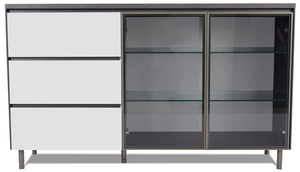 [1397512] SIDE CABINET (Dark Grey Oak Morning fog)