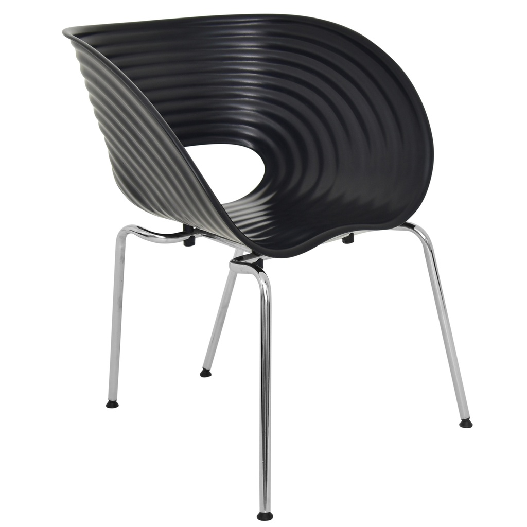 [1203356] Cafe Chair (BLACK Stretch Limo - PANTONE 19-4005 TCX)