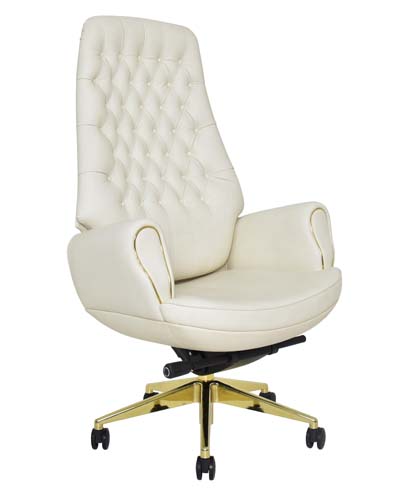 [1221862] Executive Office Chair (WHITE Leather White)