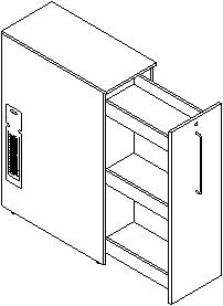 [1300895] Filing Cabinet (WALNUT S-43 Walnut+Wht)