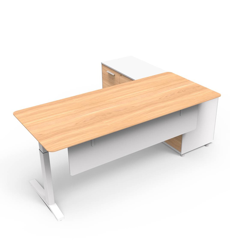 [1300277] Commercial Office Desk (WALNUT S-43 Walnut+Wht)