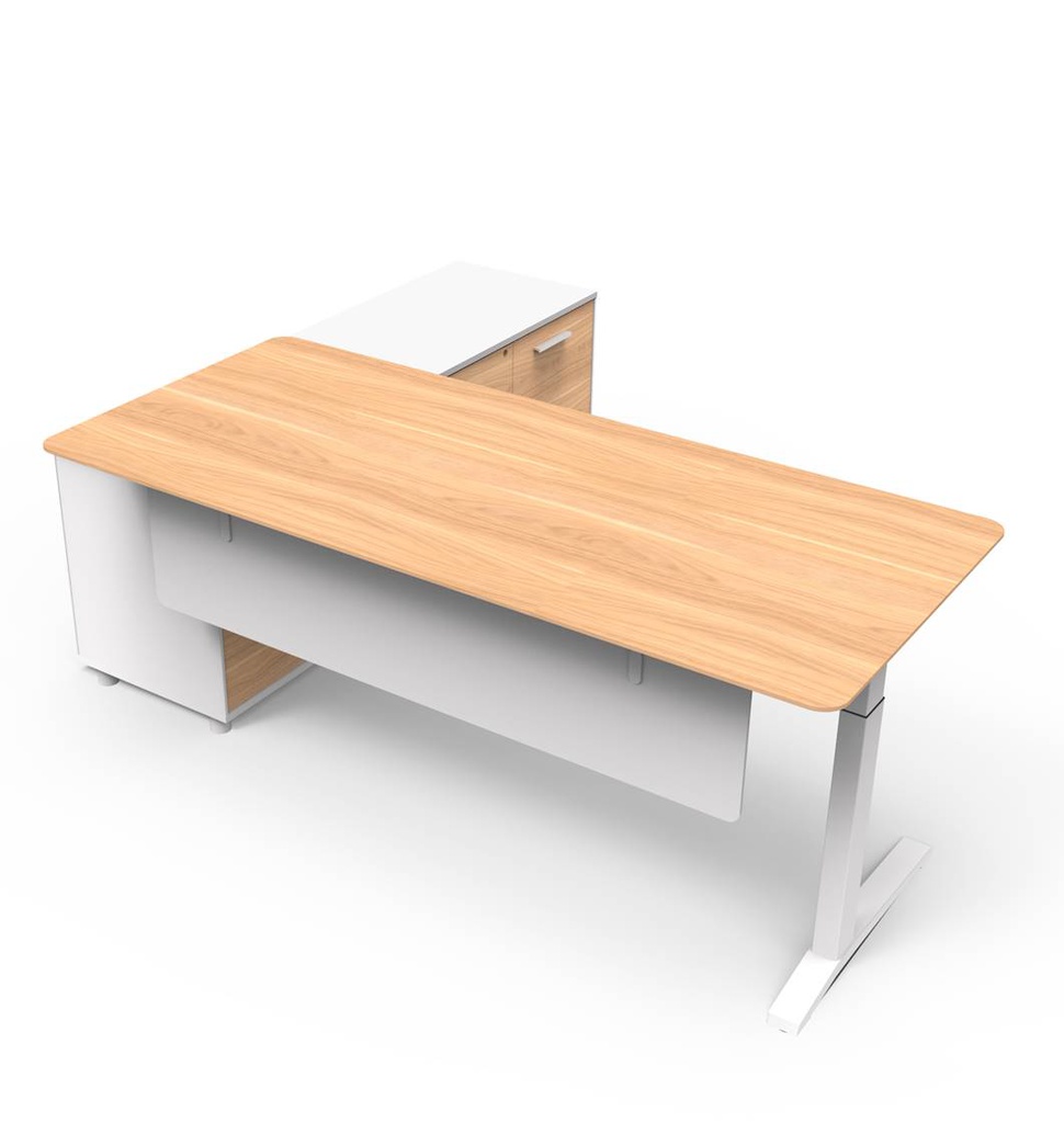[1300215] Commercial Office Desk (WALNUT S-43 Walnut+Wht)