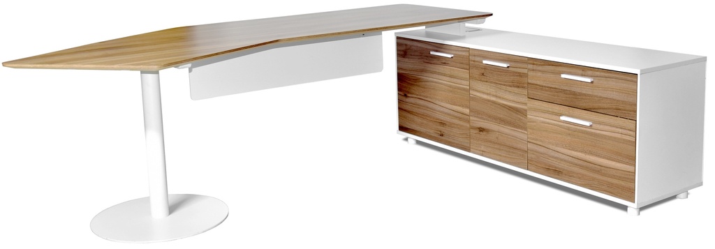 [1300338] Commercial Managers Table (WALNUT S-43 Walnut+Wht)