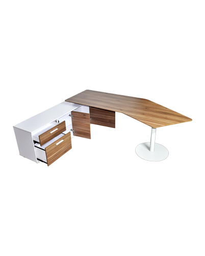 [1300413] Commercial Managers Table (WALNUT S-43 Walnut+Wht)
