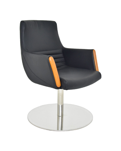 [1223033] Visitor Office Chair (BLACK 1049 BLACK PU)