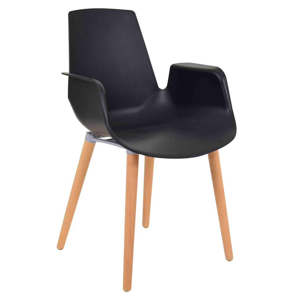 [1328790] Cafe Chair (BLACK Natural + Black)