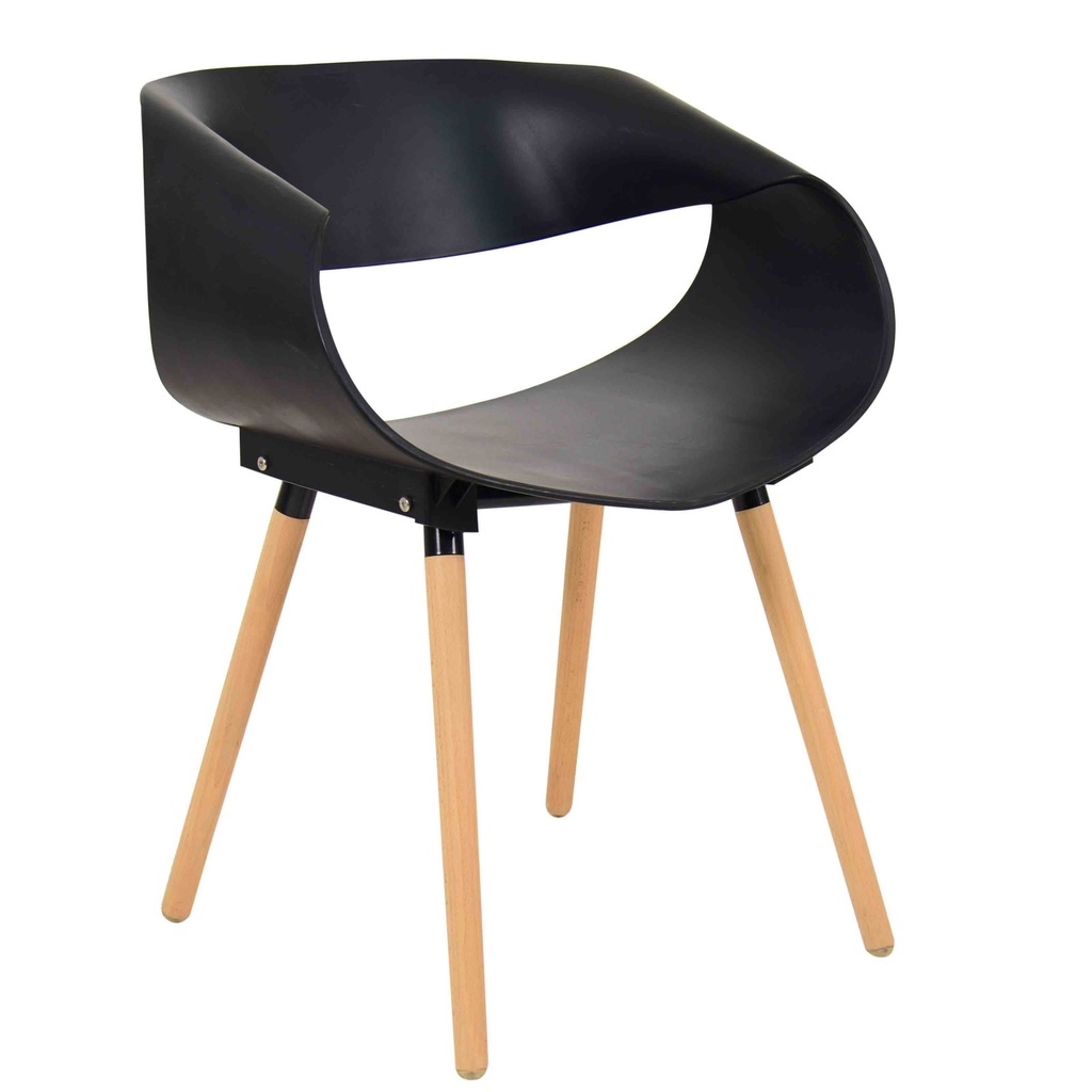 [1328837] Cafe Chair (BLACK Natural + Black)