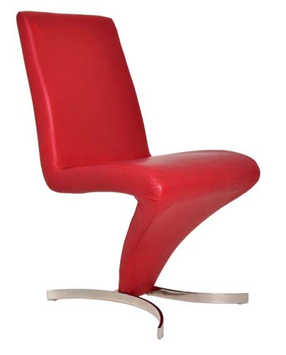 [1231397] Dining Chair (RED S Stl/Red PU)