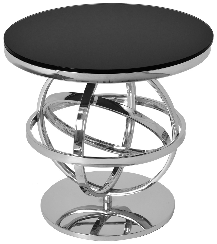 [1303308] Corner Table (DARK GREY S St/Blk Glass)