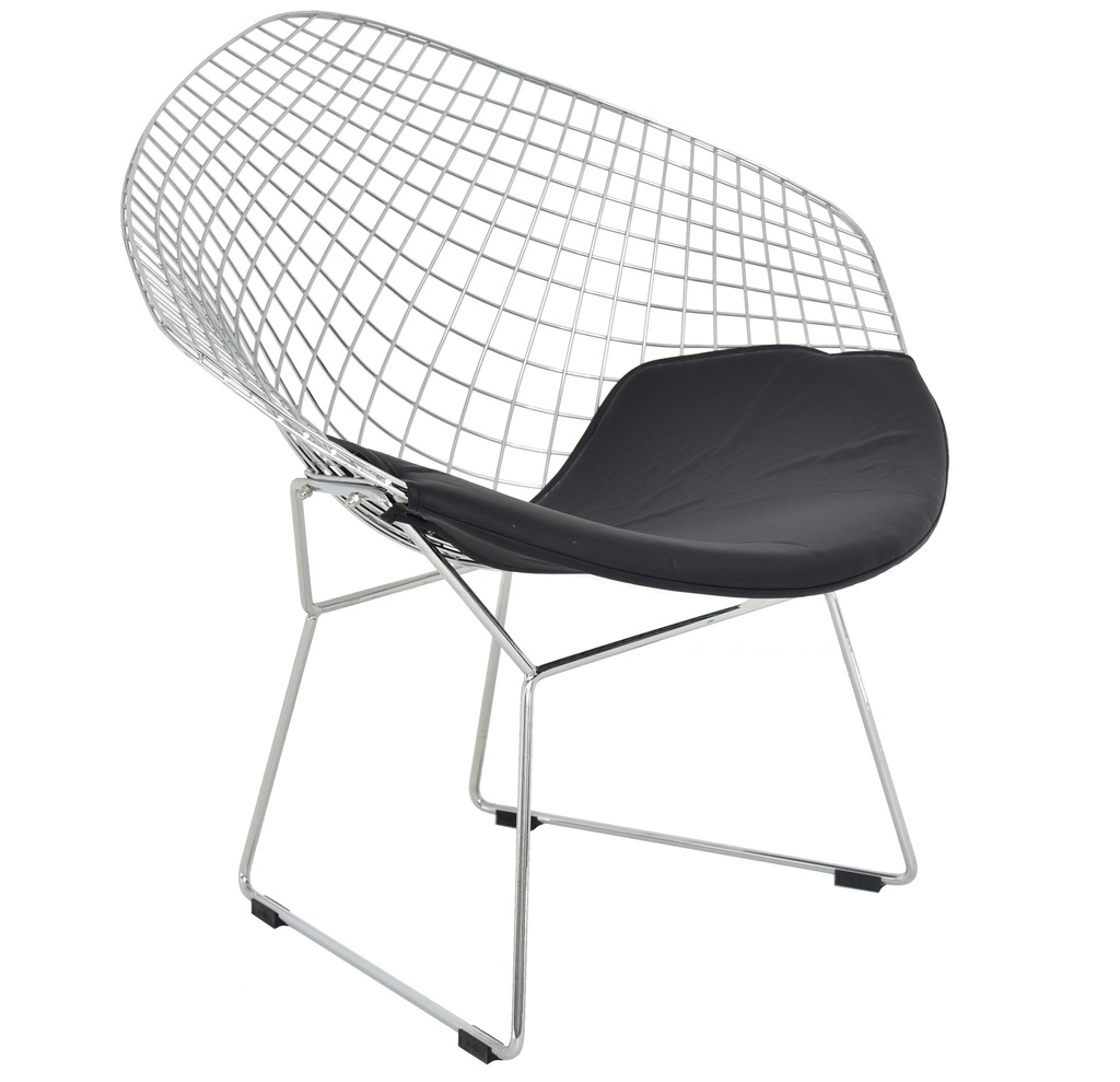 [1264357] Cafe Chair (BLACK Chrome/Black)