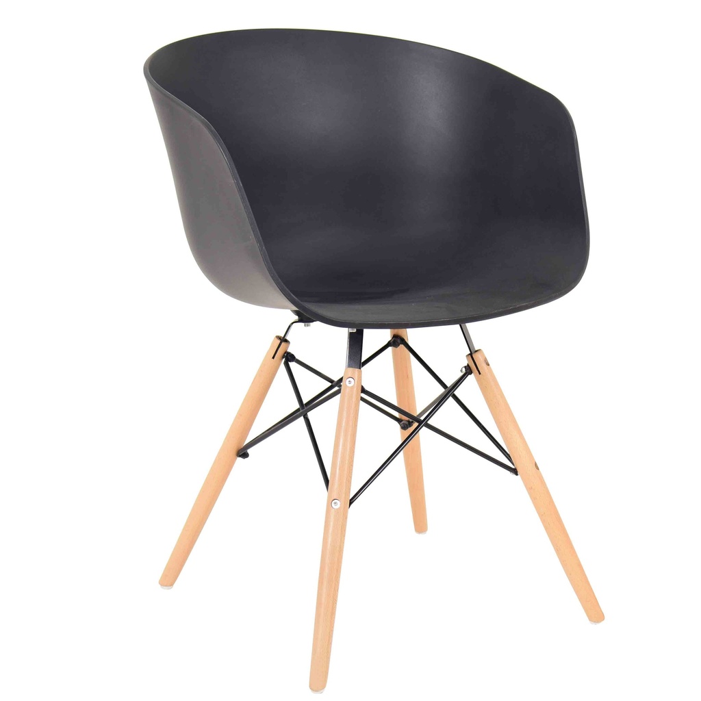 [1324693] Cafe Chair (BLACK GREY Meteorite - PANTONE 19-4008 TPG)